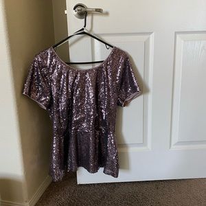 Sequin Peplum Top